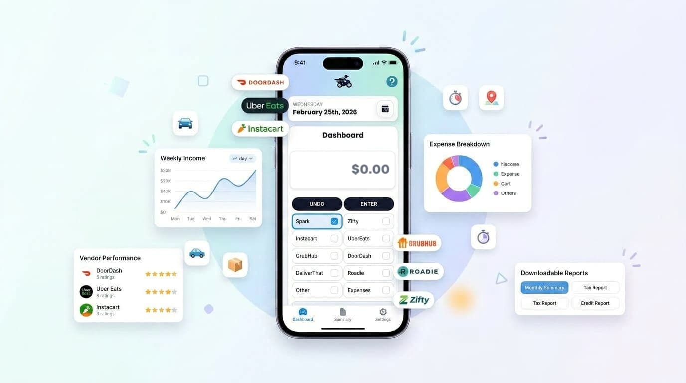Gig Sidekick multi-app dashboard screenshot